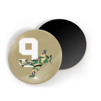 9th Birthday Military Plane Aircraft Fighter 9 Year Old Magnet