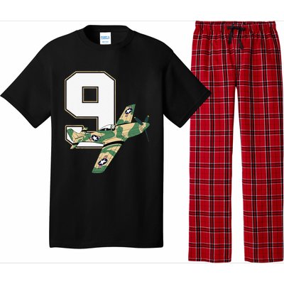 9th Birthday Military Plane Aircraft Fighter 9 Year Old Pajama Set