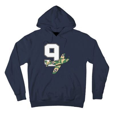 9th Birthday Military Plane Aircraft Fighter 9 Year Old Tall Hoodie