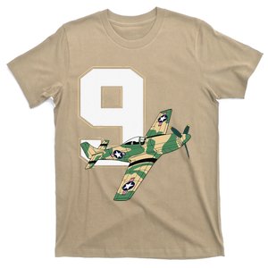 9th Birthday Military Plane Aircraft Fighter 9 Year Old T-Shirt