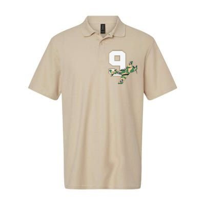 9th Birthday Military Plane Aircraft Fighter 9 Year Old Softstyle Adult Sport Polo