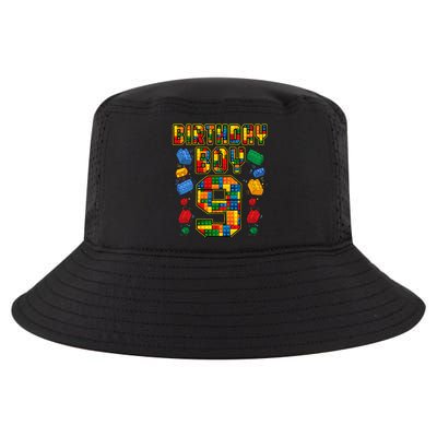 9th Birthday Master Builder 9 Years Old Block Building Cool Comfort Performance Bucket Hat