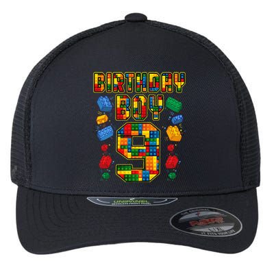 9th Birthday Master Builder 9 Years Old Block Building Flexfit Unipanel Trucker Cap