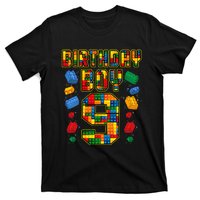 9th Birthday Master Builder 9 Years Old Block Building T-Shirt