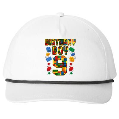 9th Birthday Master Builder 9 Years Old Block Building Snapback Five-Panel Rope Hat