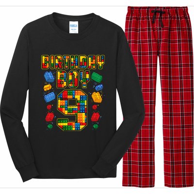 9th Birthday Master Builder 9 Years Old Block Building Long Sleeve Pajama Set