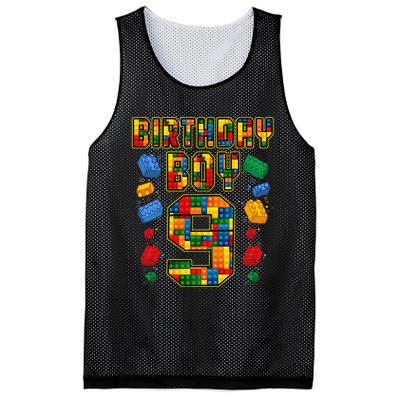 9th Birthday Master Builder 9 Years Old Block Building Mesh Reversible Basketball Jersey Tank