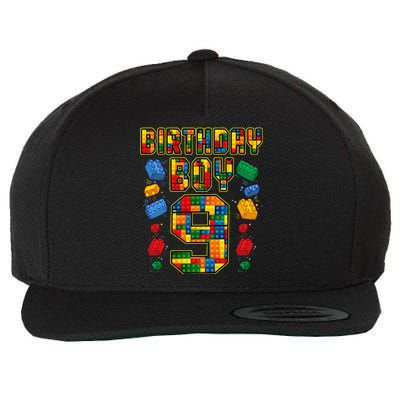 9th Birthday Master Builder 9 Years Old Block Building Wool Snapback Cap