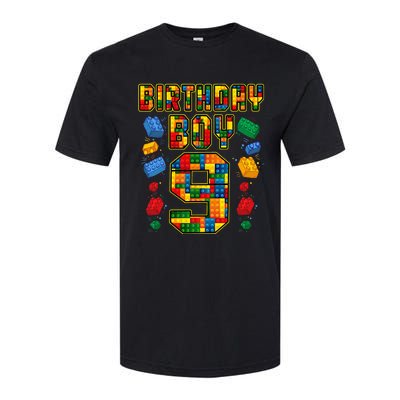 9th Birthday Master Builder 9 Years Old Block Building Softstyle® CVC T-Shirt