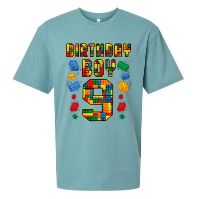 9th Birthday Master Builder 9 Years Old Block Building Sueded Cloud Jersey T-Shirt