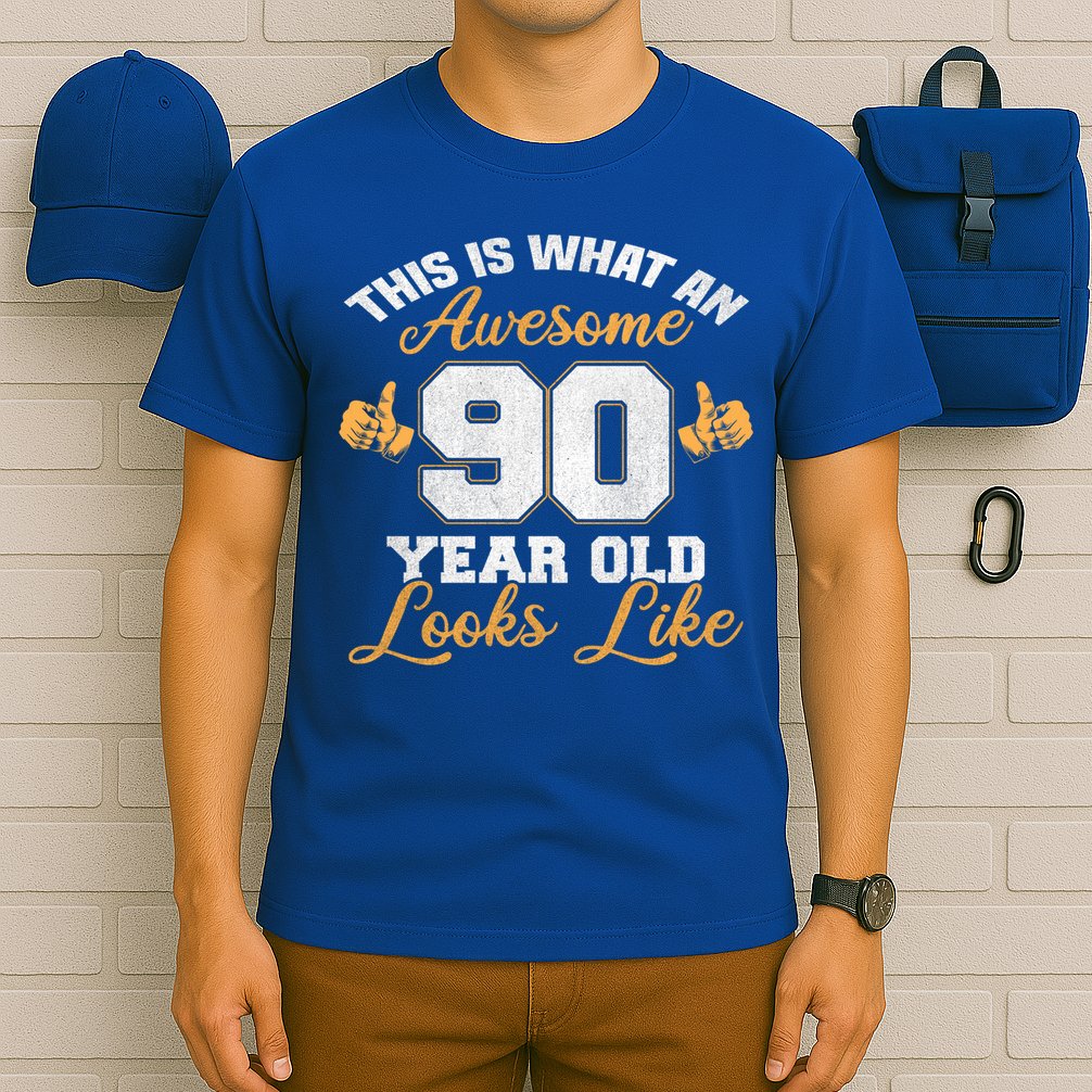90th Birthday Novelty Gift Awesome 90 Year Old Cool Gift T-Shirt