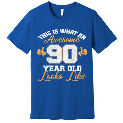 90th Birthday Novelty Gift Awesome 90 Year Old Cool Gift Premium T-Shirt