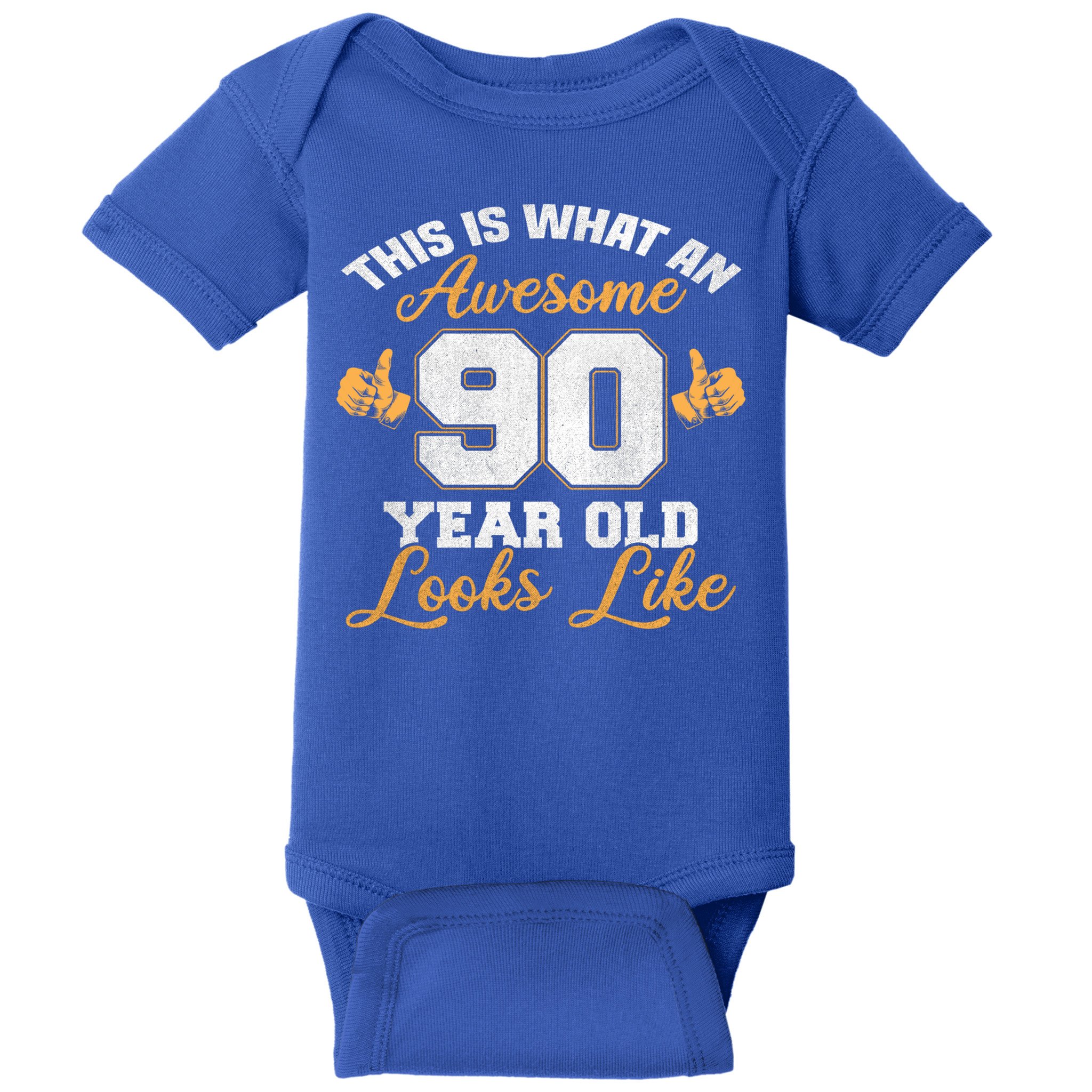 90th Birthday Novelty Gift Awesome 90 Year Old Cool Gift Baby Bodysuit