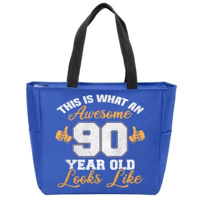 90th Birthday Novelty Gift Awesome 90 Year Old Cool Gift Zip Tote Bag