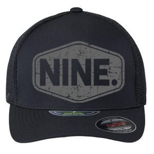 9th Birthday Of Boy Or Girl 9 Years Old Nine Flexfit Unipanel Trucker Cap