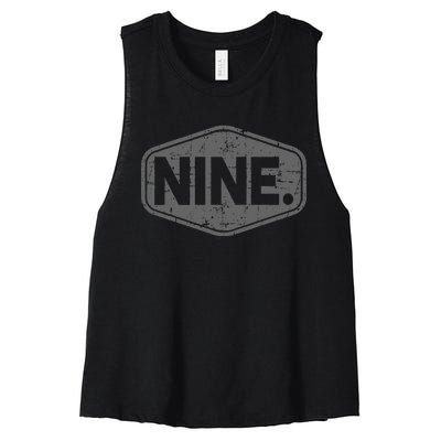 9th Birthday Of Boy Or Girl 9 Years Old Nine Women's Racerback Cropped Tank