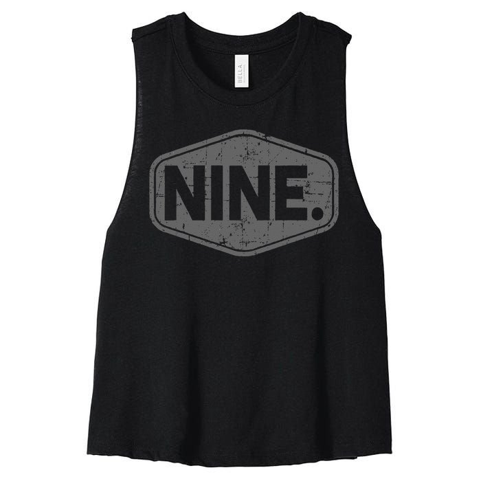 9th Birthday Of Boy Or Girl 9 Years Old Nine Women's Racerback Cropped Tank