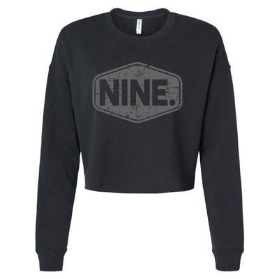 9th Birthday Of Boy Or Girl 9 Years Old Nine Cropped Pullover Crew