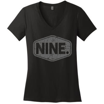 9th Birthday Of Boy Or Girl 9 Years Old Nine Women's V-Neck T-Shirt