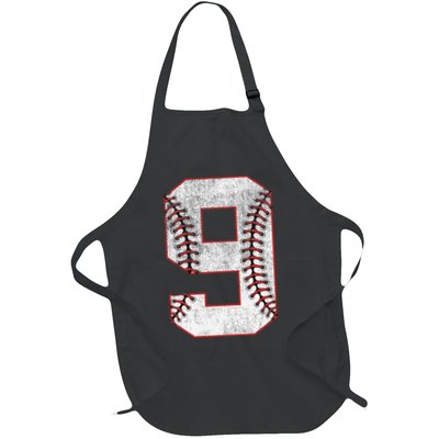 9th Birthday party Nine 9 Year Old Baseball Bday Apron