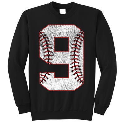 9th Birthday party Nine 9 Year Old Baseball Bday Sweatshirt