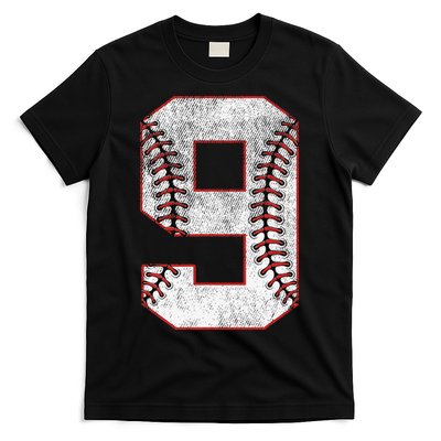 9th Birthday party Nine 9 Year Old Baseball Bday T-Shirt
