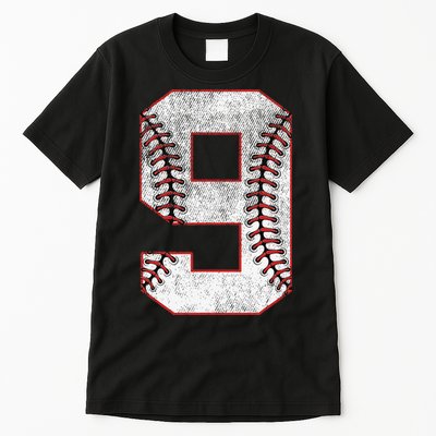 9th Birthday party Nine 9 Year Old Baseball Bday Tall T-Shirt