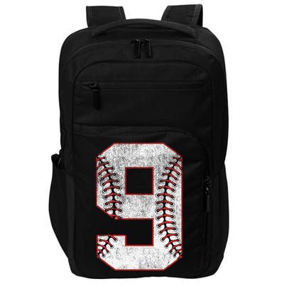 9th Birthday party Nine 9 Year Old Baseball Bday Impact Tech Backpack