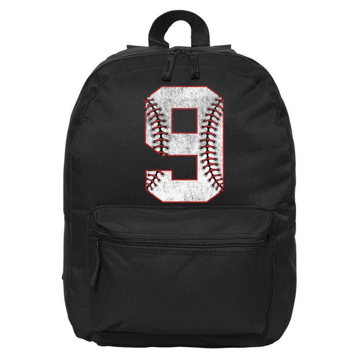 9th Birthday party Nine 9 Year Old Baseball Bday 16 in Basic Backpack
