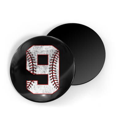 9th Birthday party Nine 9 Year Old Baseball Bday Magnet