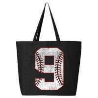 9th Birthday party Nine 9 Year Old Baseball Bday 25L Jumbo Tote