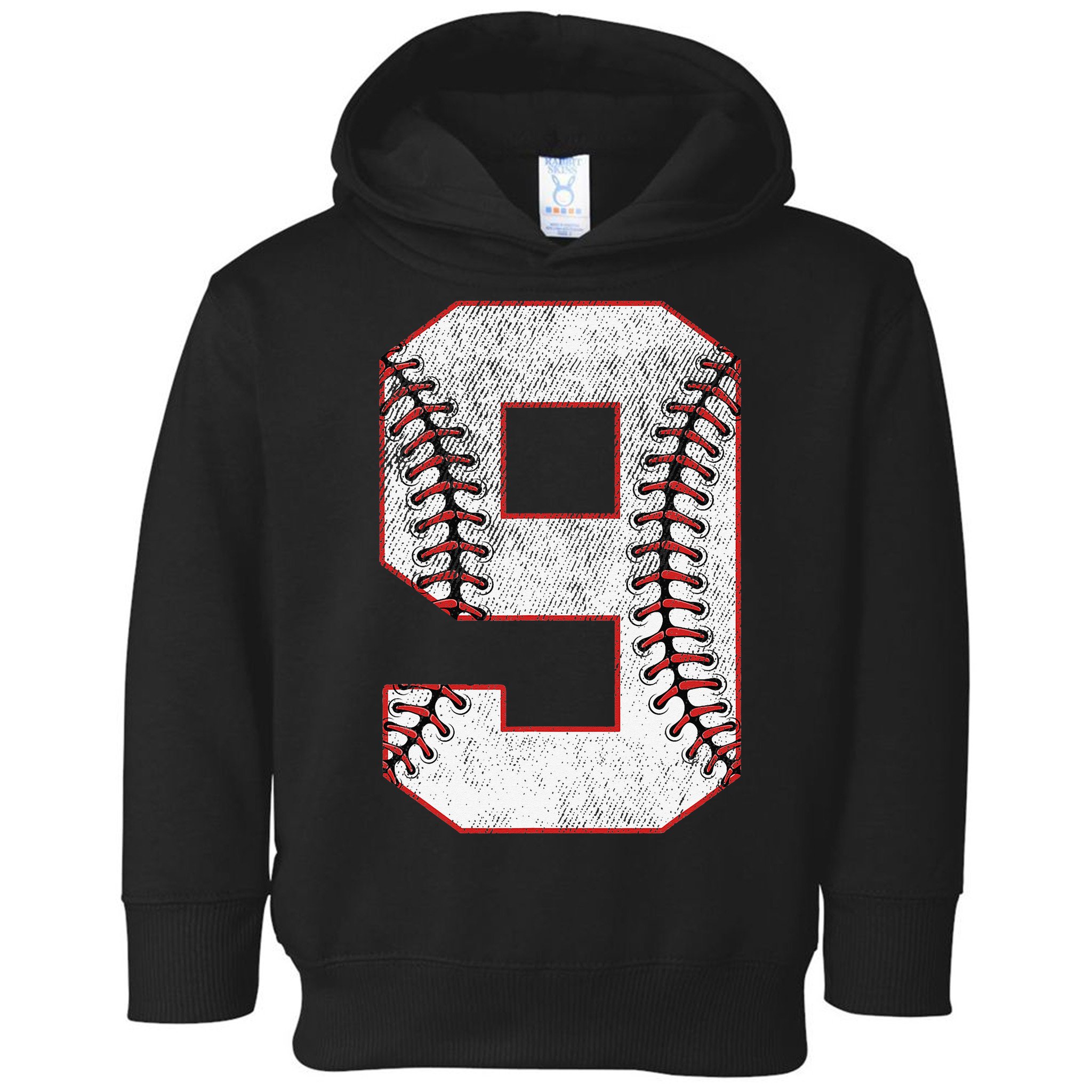 9th Birthday party Nine 9 Year Old Baseball Bday Toddler Hoodie