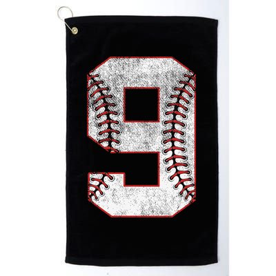 9th Birthday party Nine 9 Year Old Baseball Bday Golf Towel