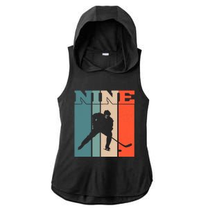 9th Birthday Retro Ice Hockey 9 Years Old Boy Girl Ladies PosiCharge Tri-Blend Wicking Draft Hoodie Tank