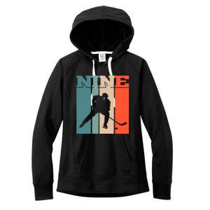 9th Birthday Retro Ice Hockey 9 Years Old Boy Girl Women's Fleece Hoodie