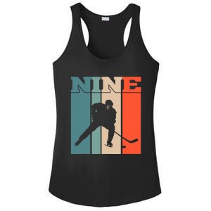 9th Birthday Retro Ice Hockey 9 Years Old Boy Girl Ladies PosiCharge Competitor Racerback Tank