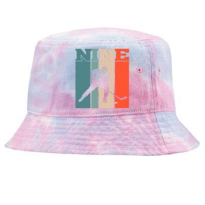 9th Birthday Retro Ice Hockey 9 Years Old Boy Girl Tie-Dyed Bucket Hat