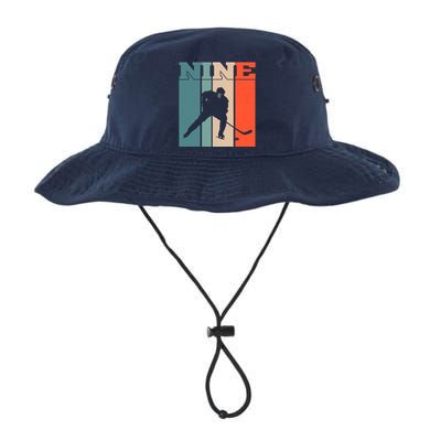 9th Birthday Retro Ice Hockey 9 Years Old Boy Girl Legacy Cool Fit Booney Bucket Hat