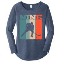 9th Birthday Retro Ice Hockey 9 Years Old Boy Girl Women's Perfect Tri Tunic Long Sleeve Shirt