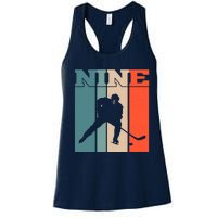 9th Birthday Retro Ice Hockey 9 Years Old Boy Girl Women's Racerback Tank