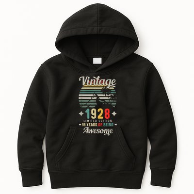 95th Birthday Retro 95 Years Being Awesome Tees Vintage Car Kids Hoodie