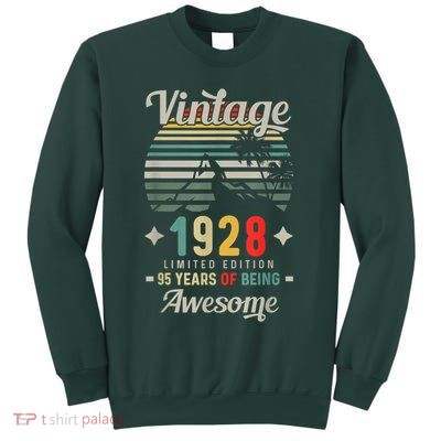 95th Birthday Retro 95 Years Being Awesome Tees Vintage Car Sweatshirt