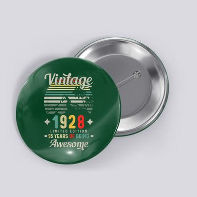95th Birthday Retro 95 Years Being Awesome Tees Vintage Car Button
