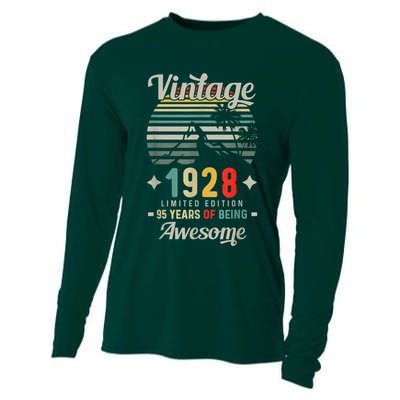 95th Birthday Retro 95 Years Being Awesome Tees Vintage Car Cooling Performance Long Sleeve Crew