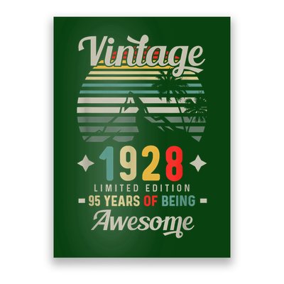 95th Birthday Retro 95 Years Being Awesome Tees Vintage Car Poster