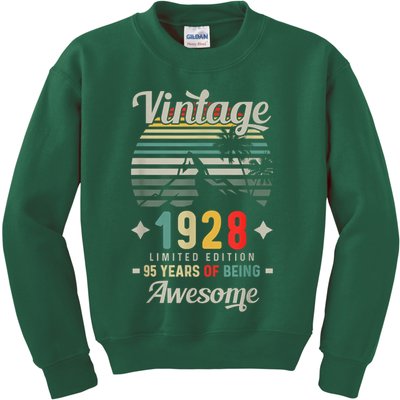 95th Birthday Retro 95 Years Being Awesome Tees Vintage Car Kids Sweatshirt