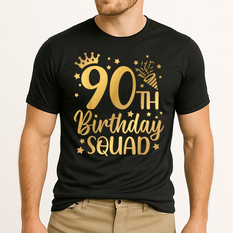 90th Birthday Squad 90 Years Old Birthday Party Group Cooling Performance Crew T-Shirt