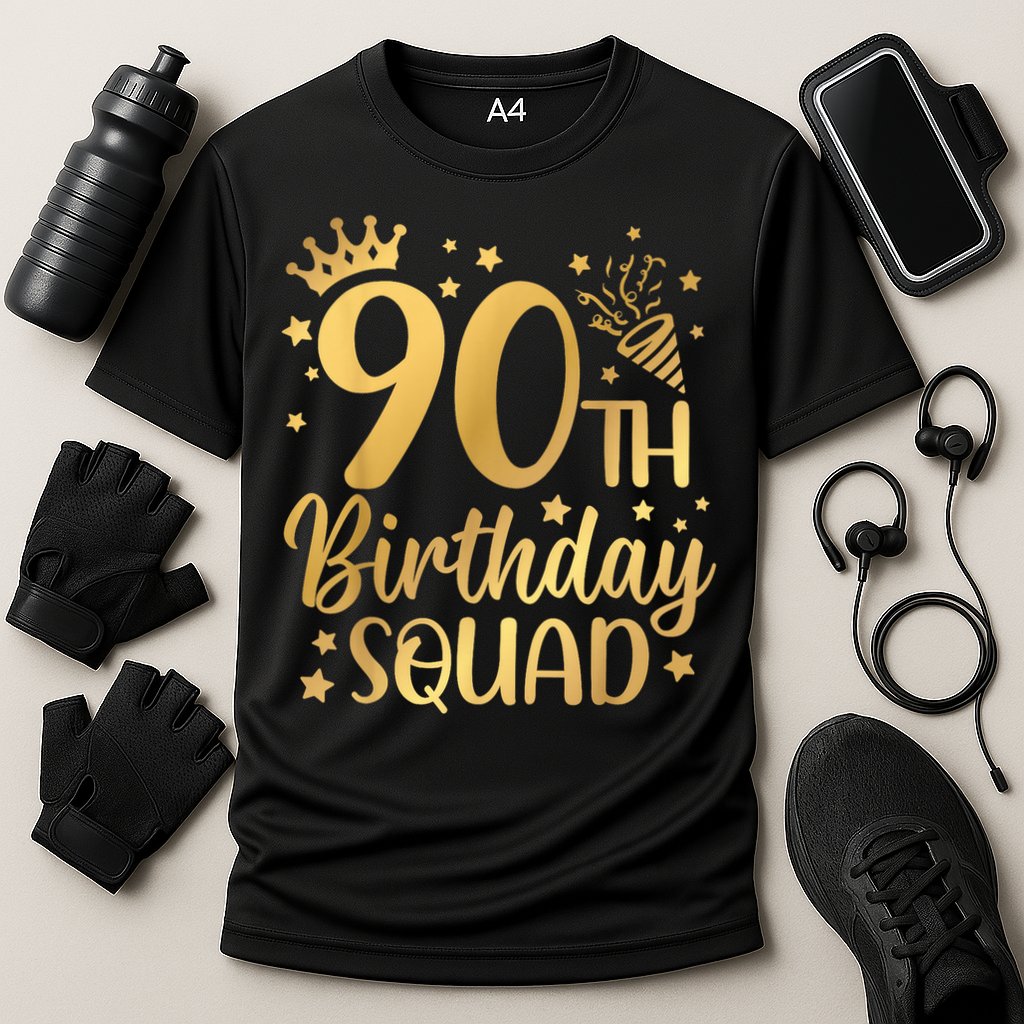 90th Birthday Squad 90 Years Old Birthday Party Group Cooling Performance Crew T-Shirt