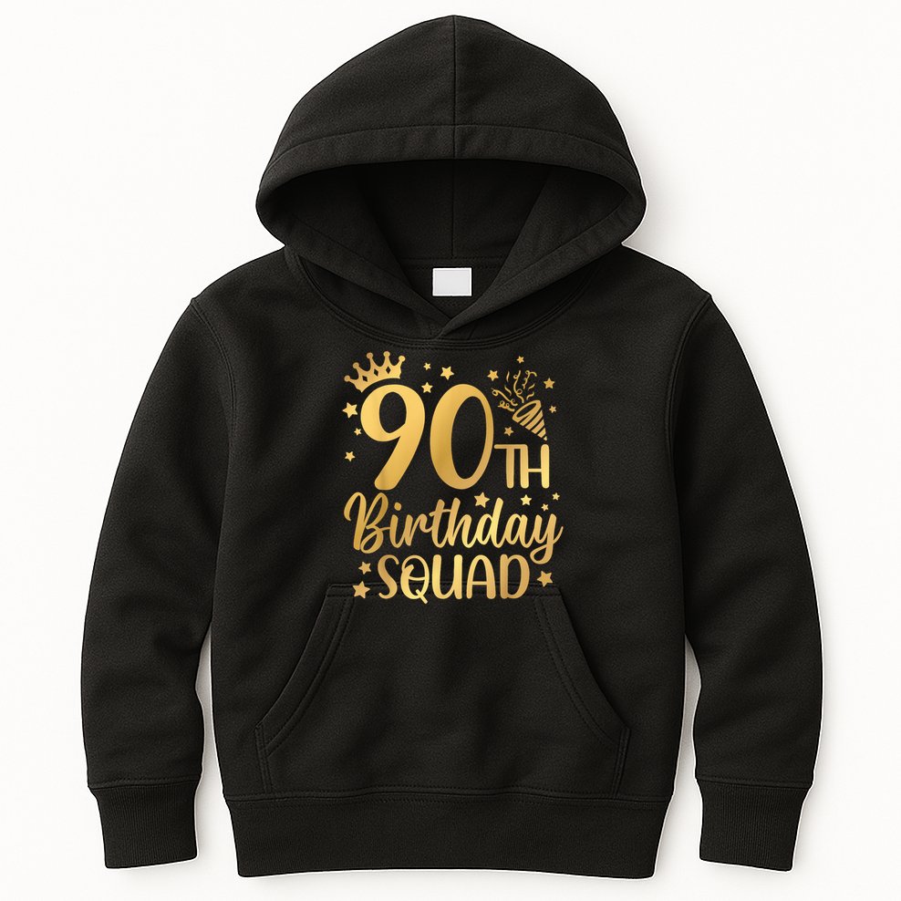 90th Birthday Squad 90 Years Old Birthday Party Group Kids Hoodie
