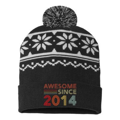 9yr BDay Son Boy Funny 2014 9th 9 Year Old Birthday USA-Made Snowflake Beanie